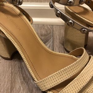 Marc Fisher Metallic Woven Heels (Size 8.5)